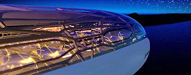 El concepto de cabina que Airbus imagina para el año 2050 tiene un techo transparente que permitiría al pasajero admirar las vistas durante el vuelo. (EFE/Airbus SA)