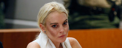 Lindsay Lohan attends her probation progress report hearing (Photo by Mark Boster-Pool/Getty Images)