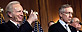 Senator Joseph Lieberman (L) and Senate Majority Leader Harry Reid (R) (Brendan Smialowski/Getty Images)