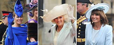 Tara Palmer-Tomkinson, Camilla, Duchess of Cornwall, and Carole Middleton. (Pascal Le Segretain/Getty Images)