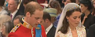 Kate Middleton and Prince Williamn at Westminster Abbey for the royal wedding (ABC News)