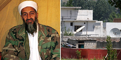 (L-R) Osama bin Laden, Compound in Pakistan (AP)