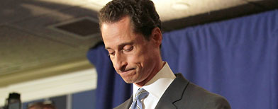 Congressman Anthony Weiner (D-NY) speaks to the press in New York, June 6, 2011. (REUTERS/Brendan McDermid)