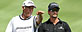 Adam Scott waits with caddie Steve Williams. (Photo by Andy Lyons/Getty Images)