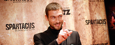 Actor Andy Whitfield arrives for a screening of "Spartacus: Blood and Sand" at the Tribeca Grand in New York, Tuesday, Jan. 19, 2010. (AP Photo/Jason DeCrow)