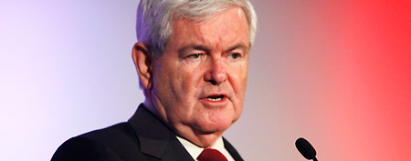 Newt Gingrich speaks during the Iowa Veterans Presidential Candidate Forum. (AP/Charlie Neibergall)