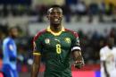 Cameroon's forward Benjamin Moukandjo reacts during their 2017 Africa Cup of Nations match against Senegal