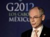 European Council President Van Rompuy addresses the media before the G20 Summit in Los Cabos