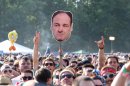 Concert goers display a photo of actor James Gandolfini during Day 2 of the Firefly Music Festival at The Woodlands on Saturday, June 22, 2013 in Dover, Del. (Photo by Owen Sweeney/Invision/AP)