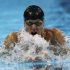 Brendan Hansen swims in the men's 100-meter breaststroke final at the U.S. Olympic swimming trials, Tuesday, June 26, 2012, in Omaha, Neb. (AP Photo/David J. Phillip)