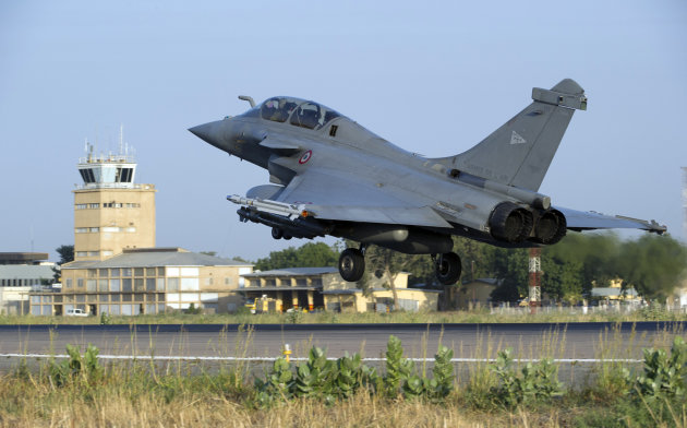 This Sunday Jan.13, 2013 photo provided by the French Army Monday Jan.14, 2013 shows a French Rafale jetfighter landing after a mission to Mali in N'Djamena, Chad. French fighter jets bombed rebel targets in a major city in Mali's north Sunday, pounding the airport as well as training camps, warehouses and buildings used by the al-Qaida-linked Islamists controlling the area, officials and residents said. (AP Photo/Adj Nicolas-Nelson Richard, ECPAD)