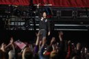 Jay-Z performs for U.S. President Obama at an election campaign rally in Columbus