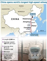 China opens world's longest high-speed railway