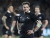 Captain Richie McCaw of New Zealand's All Blacks waits for play to restart against Australia's Wallabies' in their Bledisloe Cup rugby union test match in Auckland