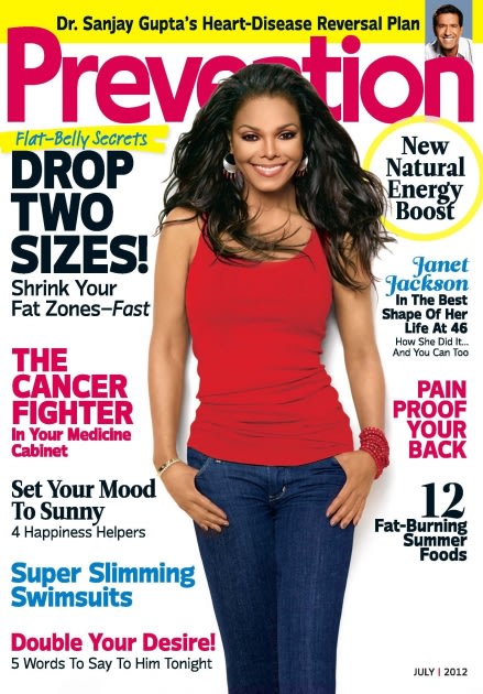 Janet Jackson on the July 2012 cover of Prevention magazine -- Prevention Magazine