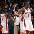 Knicks' Stoudemire celebrates after win over Heat in Game 4 of their NBA Eastern Conference basketball playoff series in New York