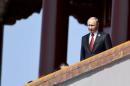 Russia's President Putin is seen on the Tiananmen Gate, at the beginning of the military parade marking the 70th anniversary of the end of World War Two, in Beijing