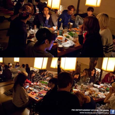 FNC娛樂旗下藝人的演唱會慶功宴照
