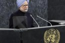 India's PM Singh addresses the 68th United Nations General Assembly at U.N. headquarters in New York