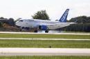 Bombardier's CSeries aircraft lands after its first test flight in Mirabel, Quebec