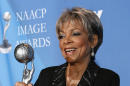 This Feb. 14, 2008 file photo shows Ruby Dee backstage with the Chairman's award at the 39th NAACP Image Awards, in Los Angeles. Dee, an acclaimed actor and civil rights activist whose versatile career spanned stage, radio television and film, has died at age 91, according to her daughter. Nora Davis Day told The Associated Press on Thursday, June 12, 2014, that her mother died at home at New Rochelle, New York, on Wednesday night. (AP Photo/Kevork Djansezian, file)