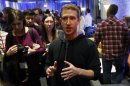 Mark Zuckerberg, Facebook's co-founder and chief executive meets with bloggers and reporters in Menlo Park