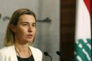 European Union High Representative for Foreign Affairs and Security Policy Federica Mogherini speaks during a news conference after meeting with Lebanon's Prime Minister Tammam Salam at the government palace in Beirut