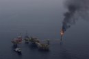 A fuel burner is seen at Mexico's state-run oil monopoly Pemex platform "Ku Maloob Zaap" in the Northeast Marine Region of Pemex Exploration and Production in the Bay of Campeche