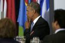 U.S. President Obama attends a luncheon for world leaders at the 69th United Nations General Assembly in New York
