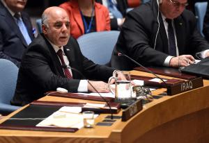 Iraqi Prime Minister Haidar al-Abadi attends a UN Security &hellip;