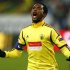 Anzhi Makhackhala's Samuel Eto'o celebrates after scoring a goal during the Europa League Group A soccer match against Udinese at the Lokomotiv stadium in Moscow