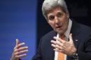 Secretary of State John Kerry gestures while participating in the Sixth Annual Washington Ideas Forum in Washington, Thursday, Oct. 30, 2014. The forum is presented by the Aspen Institute and The Atlantic at the Harman Center for the Arts. (AP Photo/Cliff Owen)