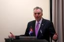 Virginia Governor Terry McAuliffe speaks at a hotel in Havana