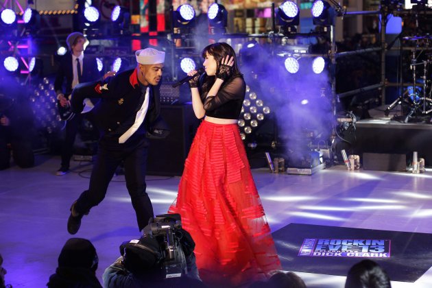 Carly Rae Jepsen performs during New Year's Eve celebrations in Times Square in New York