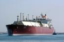 Qatari Liquefied Natural Gas (LNG) carrier "Duhail" passes through the Suez Canal on April 1, 2008