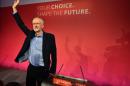 Jeremy Corbyn celebrates winning the leadership of Britain's main opposition Labour Party on September 12, 2015