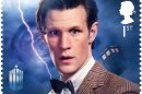 In this image released by the Royal Mail on Wednesday Jan. 3, 2013 shows a postage stamp with an image of the present Dr. Who Matt Smith . Dr. Who _ who usually uses a police box for travel _ will be zooming through time and space on the edge of letters in 2013. Britain's Royal Mail is marking the 50th anniversary of ``Doctor Who,'' the science fiction program, with a series of stamps featuring each of the 11 actors who have played the title role. Those featured include the present doctor, Matt Smith as well as past Time Lords such as David Tennant, Christopher Eccleston and the first doctor William Hartnell . (AP Photo/Royal Mail)