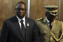 Senegal's President Sall leaves after the closing ceremony of the 14th annual Francophonie summit in Kinshasa