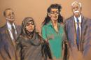 Court drawing of Noelle Velentzas and Asia Siddiqui in federal court after being arrested in an alleged conspiracy to wage a "terrorist attack" in Brooklyn