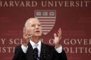 Vice President Joe Biden speaks to students faculty and staff at Harvard University's Kennedy School of Government in Cambridge, Mass. Thursday, Oct. 2, 2014. (AP Photo/Winslow Townson)