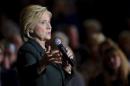 U.S. Democratic presidential candidate Clinton speaks at a campaign stop in Iowa