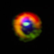 Observations made with the Atacama Large Millimeter/submillimeter Array (ALMA) telescope of the disc of gas and cosmic dust around the young star HD 142527, showing vast streams of gas flowing across the gap in the disc. These are the first dir