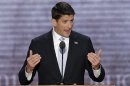 Republican vice presidential nominee, Rep. Paul Ryan addresses the Republican National Convention in Tampa, Fla., on Wednesday, Aug. 29, 2012. (AP Photo/J. Scott Applewhite)
