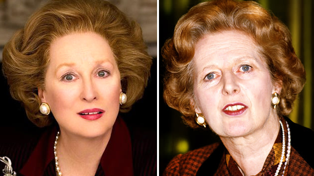 Meryl Streep, left, and Margaret Thatcher 