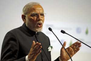 Indian Prime Minister Modi delivers a speech during &hellip;