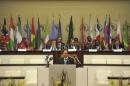 Egypt President Abdel Fattah al-Sisi talks during the 23rd African Union Summit (AUS) in Malabo