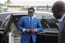 Teodorin Nguema Obiang, the son of Equatorial Guinea's president, arriving at Malabo stadium for ceremonies to celebrate his 41st birthday