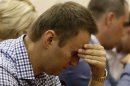 Russian protest leader Alexei Navalny attends a court hearing in Kirov