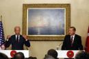 U.S. VP Biden and Turkey's President Erdogan holds a joint news conference in Istanbul