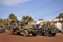 French Elite Special Operations soldiers drive through the town of Markala